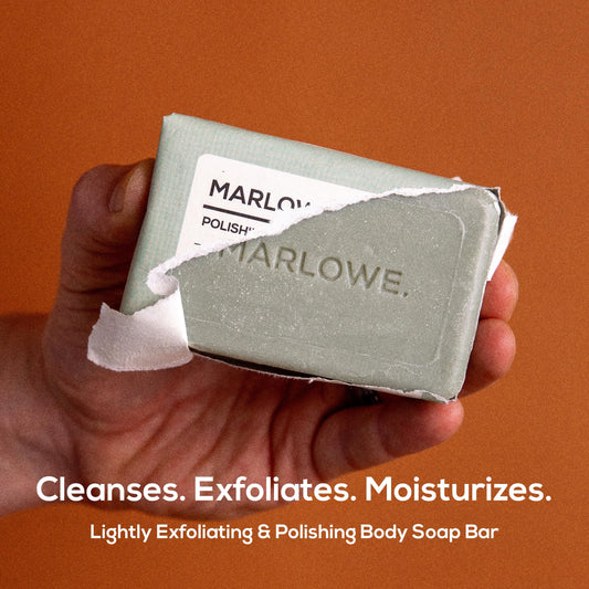 MARLOWE No.108 pumice exfoliation close-up highlighting gentle texture.