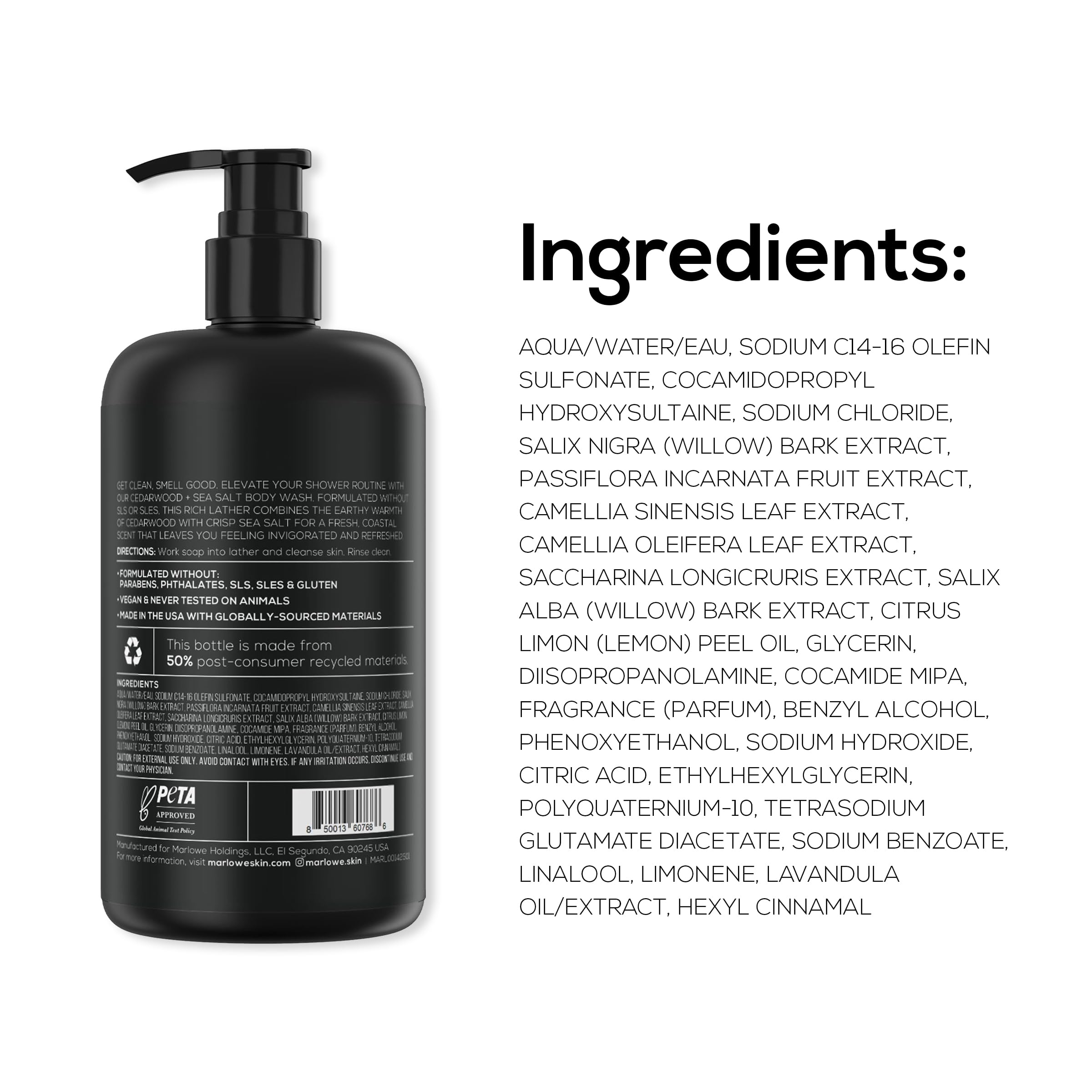 MARLOWE No.103 printed packaging communicates practical daily use and care.