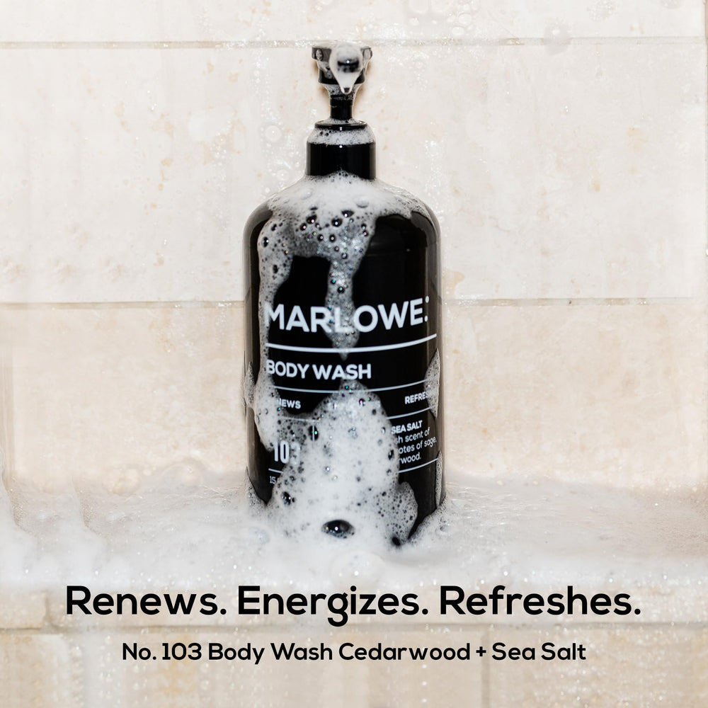 MARLOWE No.103 foam-lather closeup highlights rich bubbles for thorough cleansing.