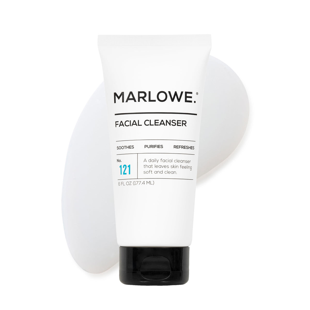 MARLOWE No. 121 bottle with pump—daily cleanser for refreshed skin.