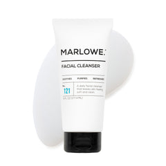 MARLOWE No. 121 bottle with pump—daily cleanser for refreshed skin.