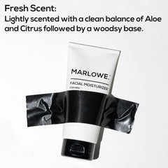 MARLOWE No. 123 moisturizer swatch on skin indicating quick absorption.