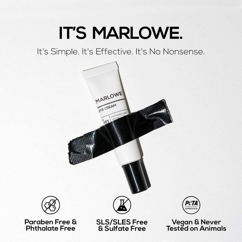MARLOWE No.127 caffeine focus highlights puffiness reduction around the eyes