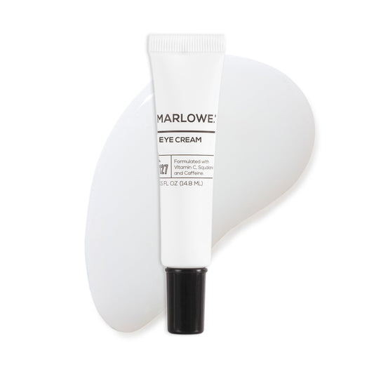 MARLOWE No.127 eye cream jar closeup showing lightweight under-eye care