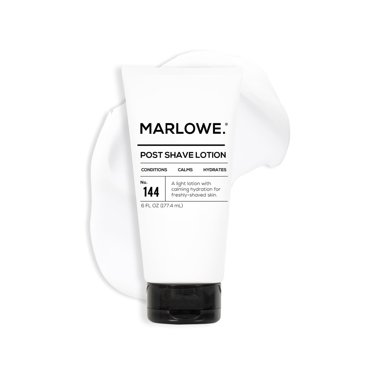 MARLOWE No. 144 post shave lotion bottle offers refreshing hydration.