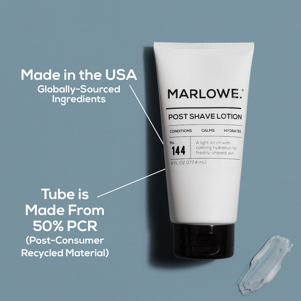MARLOWE No. 144 scent blends Aloe and Citrus with a woody base.