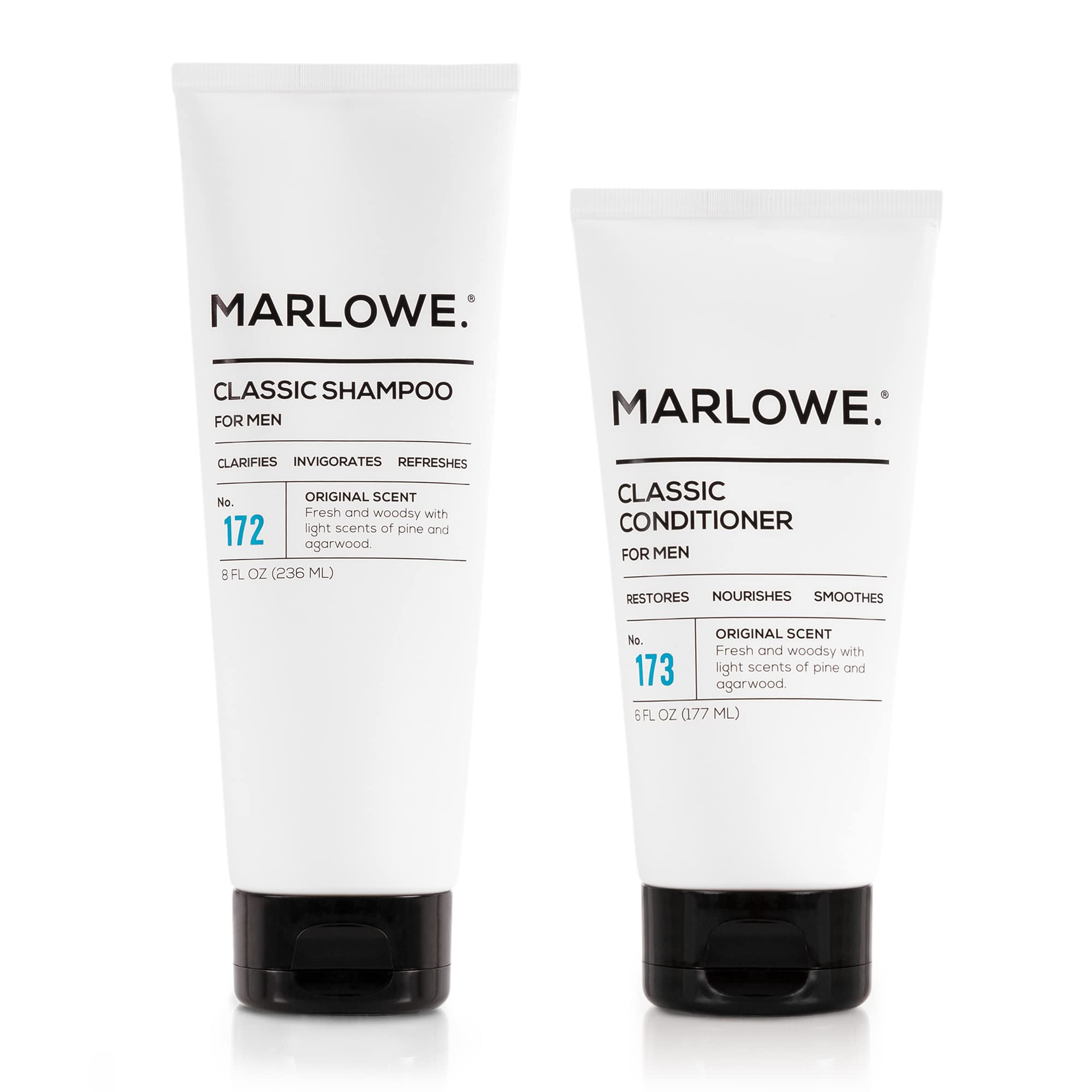 MARLOWE No.172 shampoo bottle shown for everyday cleansing and hydration