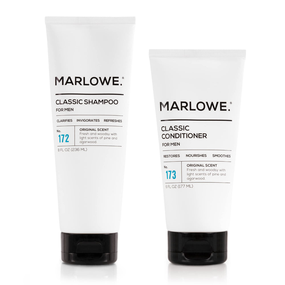 MARLOWE No.172 shampoo bottle shown for everyday cleansing and hydration