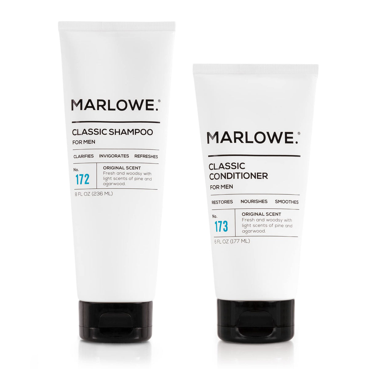 MARLOWE No.172 shampoo bottle shown for everyday cleansing and hydration