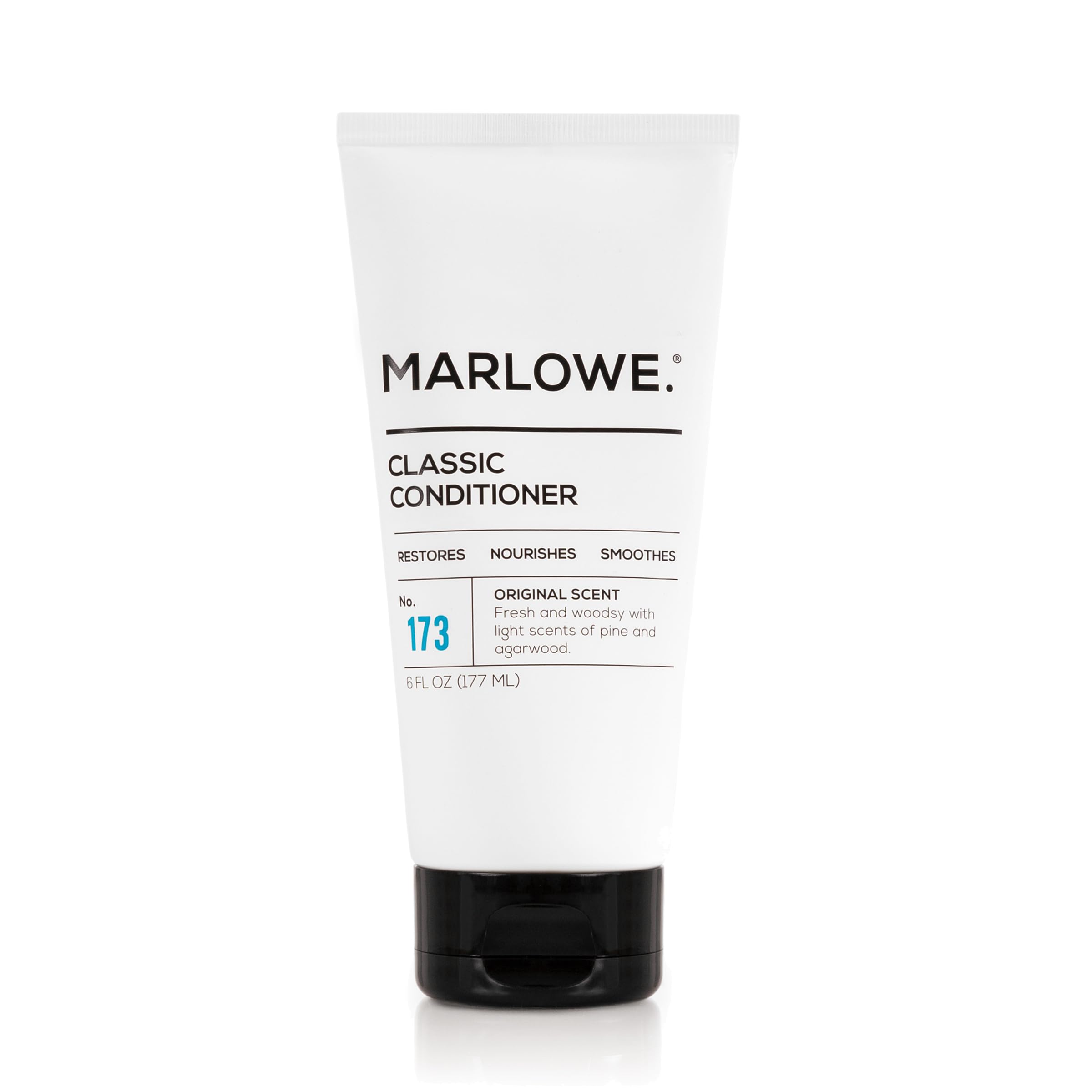 MARLOWE No.173 conditioner bottle, front view, highlighting argan and coconut oils for nourishment