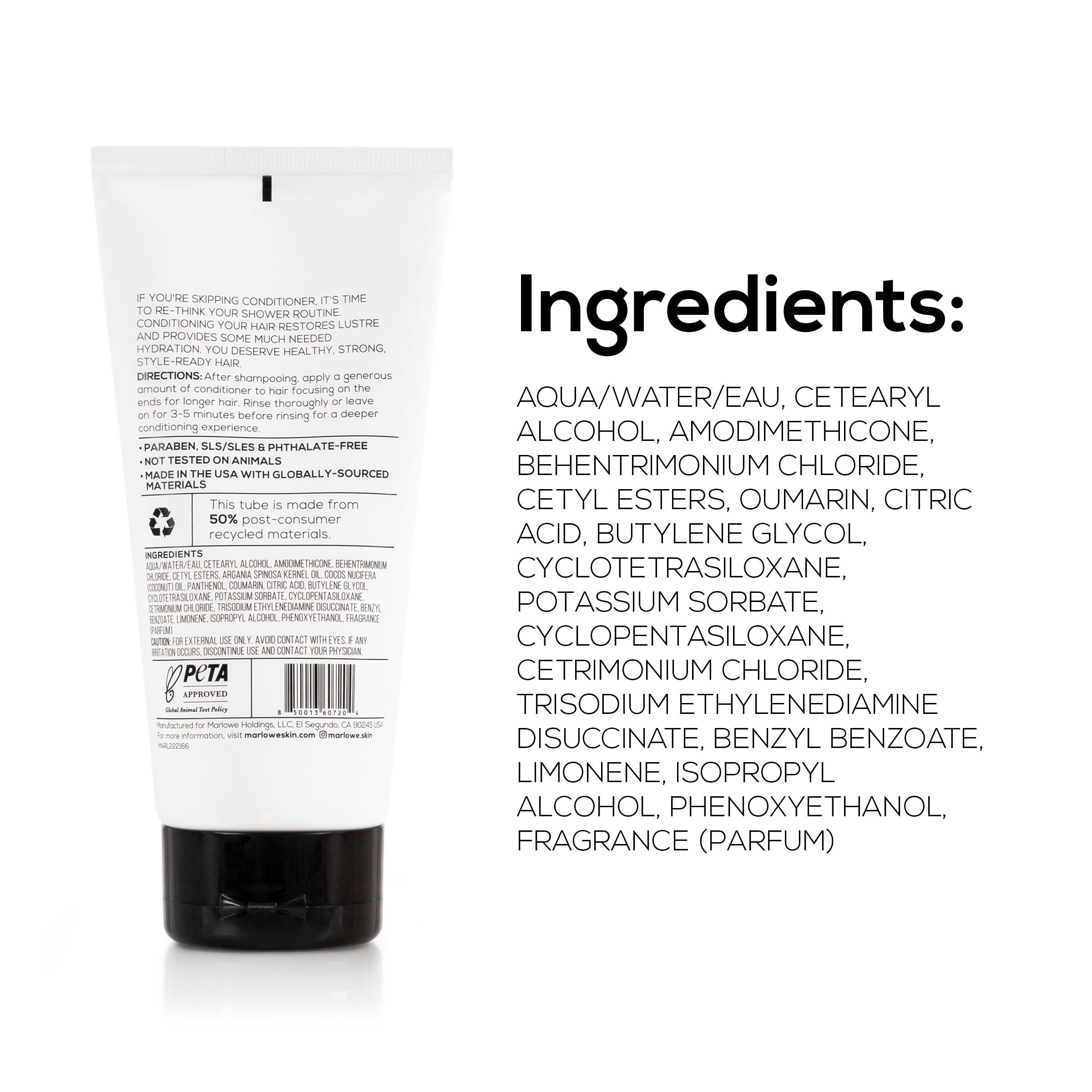 MARLOWE No.173 conditioner bottle with clean design, paraben-free for clean routine