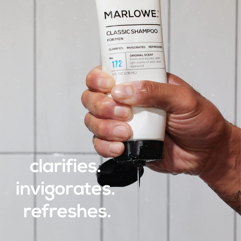 MARLOWE No.173 conditioner bottle promotes smooth, hydrated hair