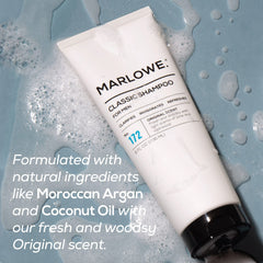MARLOWE shampoo lather close-up highlighting gentle cleansing