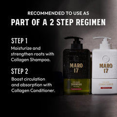MARO17 Collagen Shampoo packaging hero emphasizes premium branding.