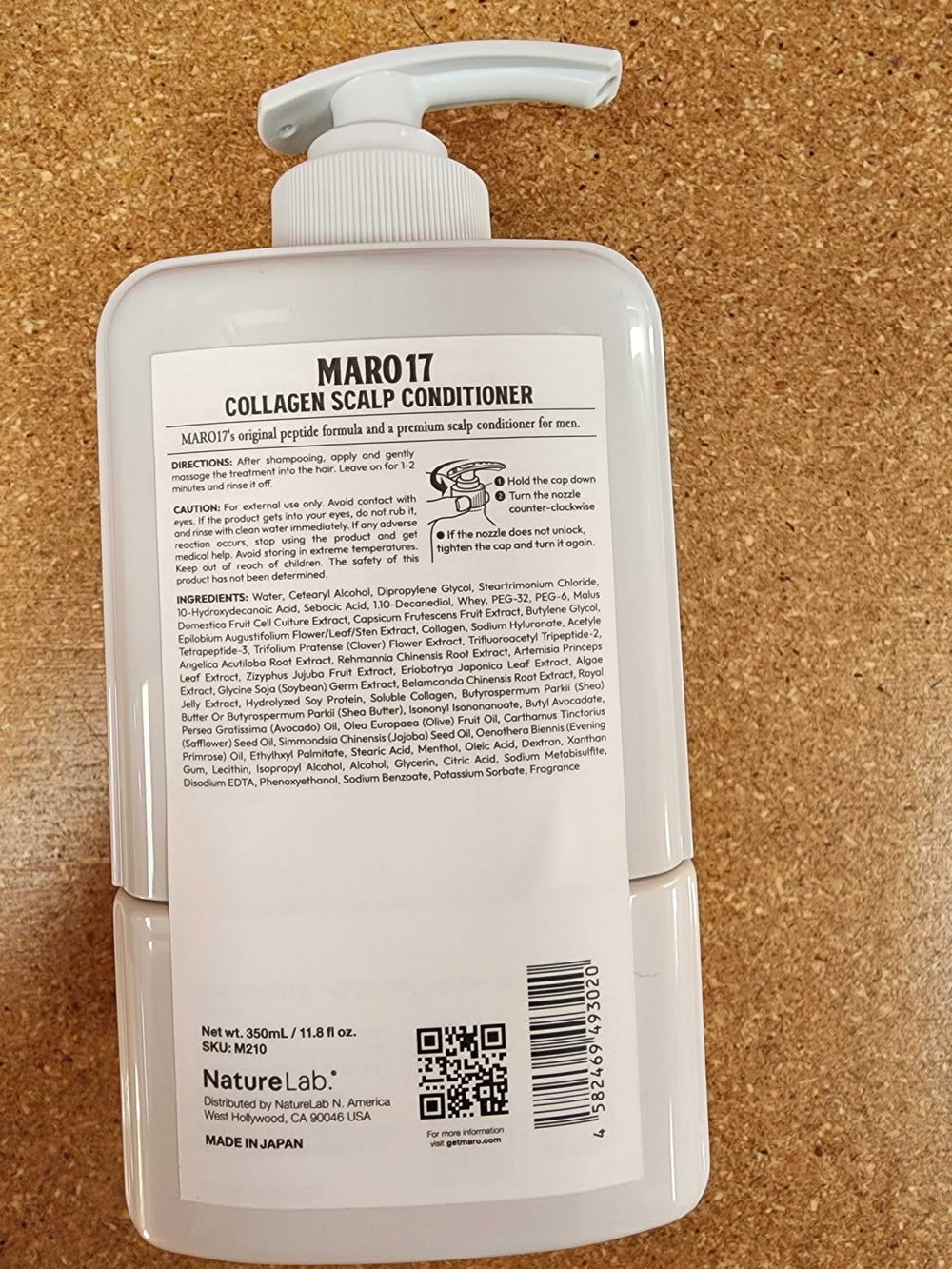 MARO17 Peptide formulation highlights powerful ingredients for hair nourishment.