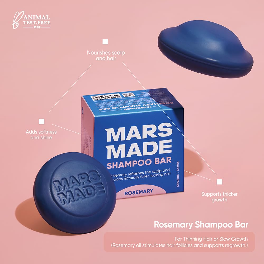 Close-up of Olive Fruit Oil in Mars Made Rosemary Shampoo Bar for nourished strands.