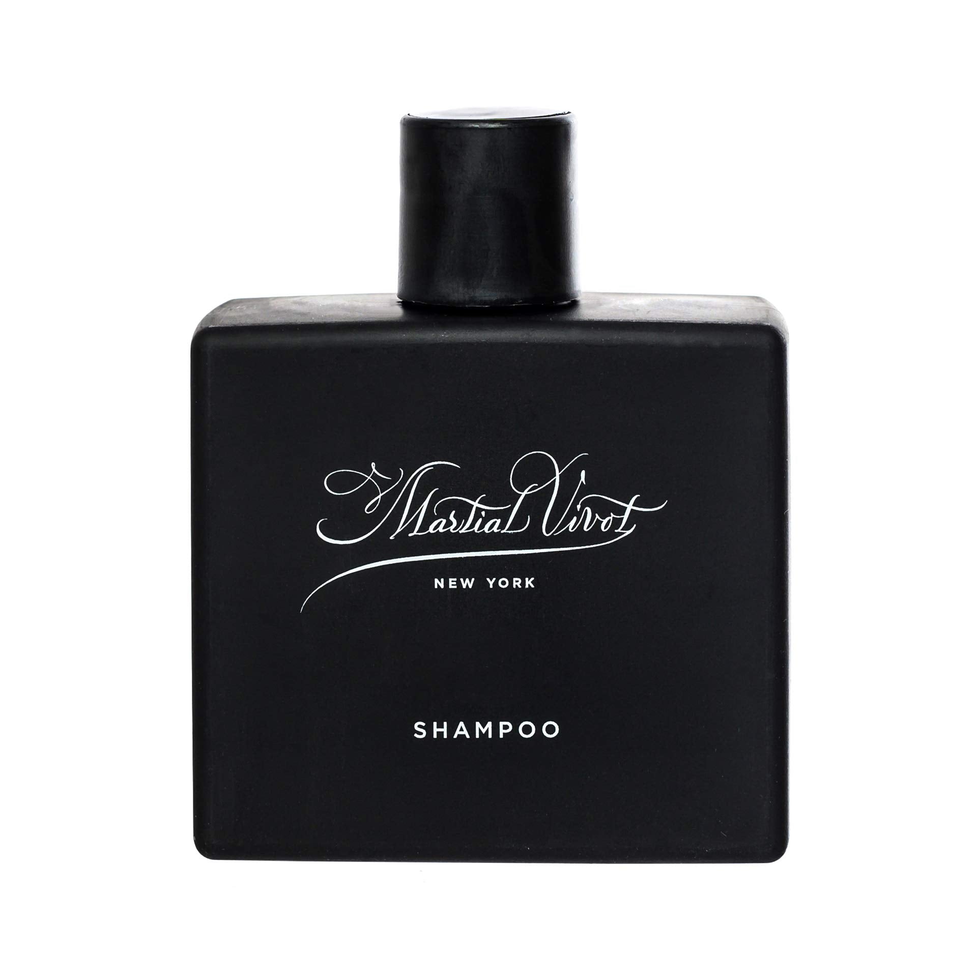 MARTIAL VIVOT men's shampoo bottle front showing organic cleansing for daily use