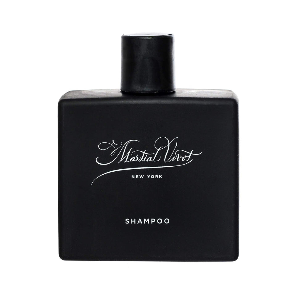 MARTIAL VIVOT men's shampoo bottle front showing organic cleansing for daily use