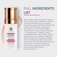 Martinni BB Cream universal shade shown for light to medium skin.