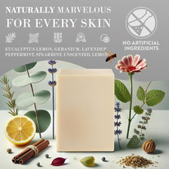 Marvelouskin Lemon Tallow Soap using grass-fed base for a rich, moisturizing bar.