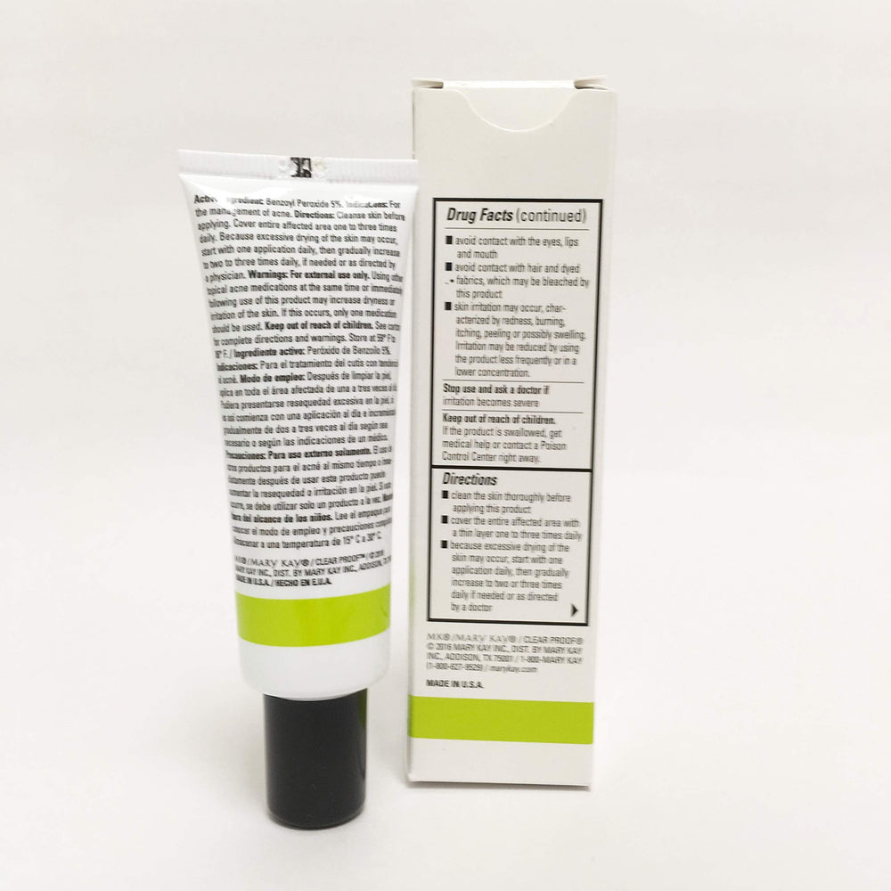 Mary Kay Clear Proof Acne Treatment Gel in use for targeted blemish care.
