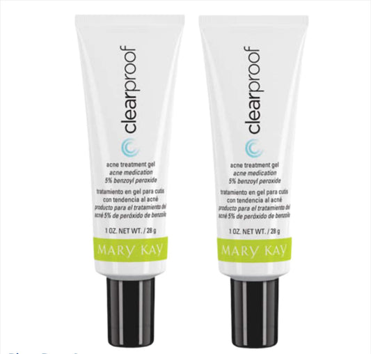 Mary Kay ClearProof acne treatment gel bottle reduces pimples and redness