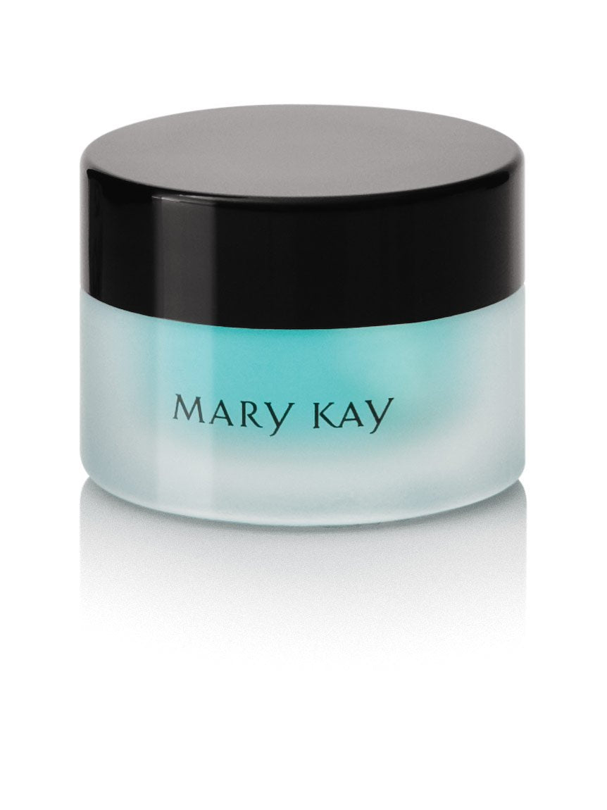 Mary Kay Indulge Soothing Eye Gel bottle offers cooling relief for puffy eyes.