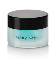 Mary Kay Indulge Soothing Eye Gel bottle offers cooling relief for puffy eyes.