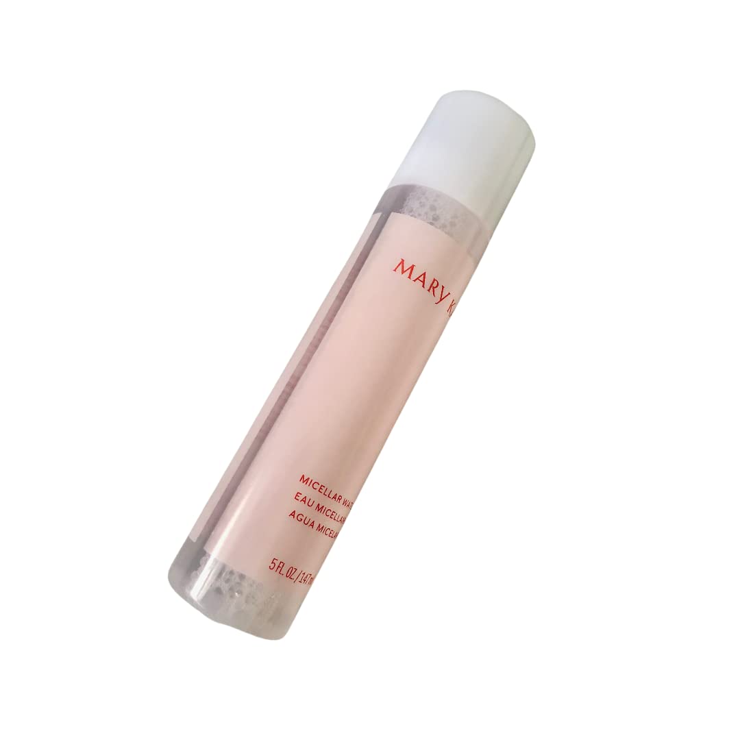 Mary Kay Micellar Water bottle close-up for gentle cleansing and makeup removal.