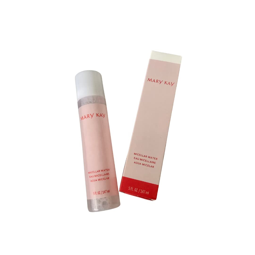 Mary Kay Micellar Water with cotton pad showing makeup lifting easily.