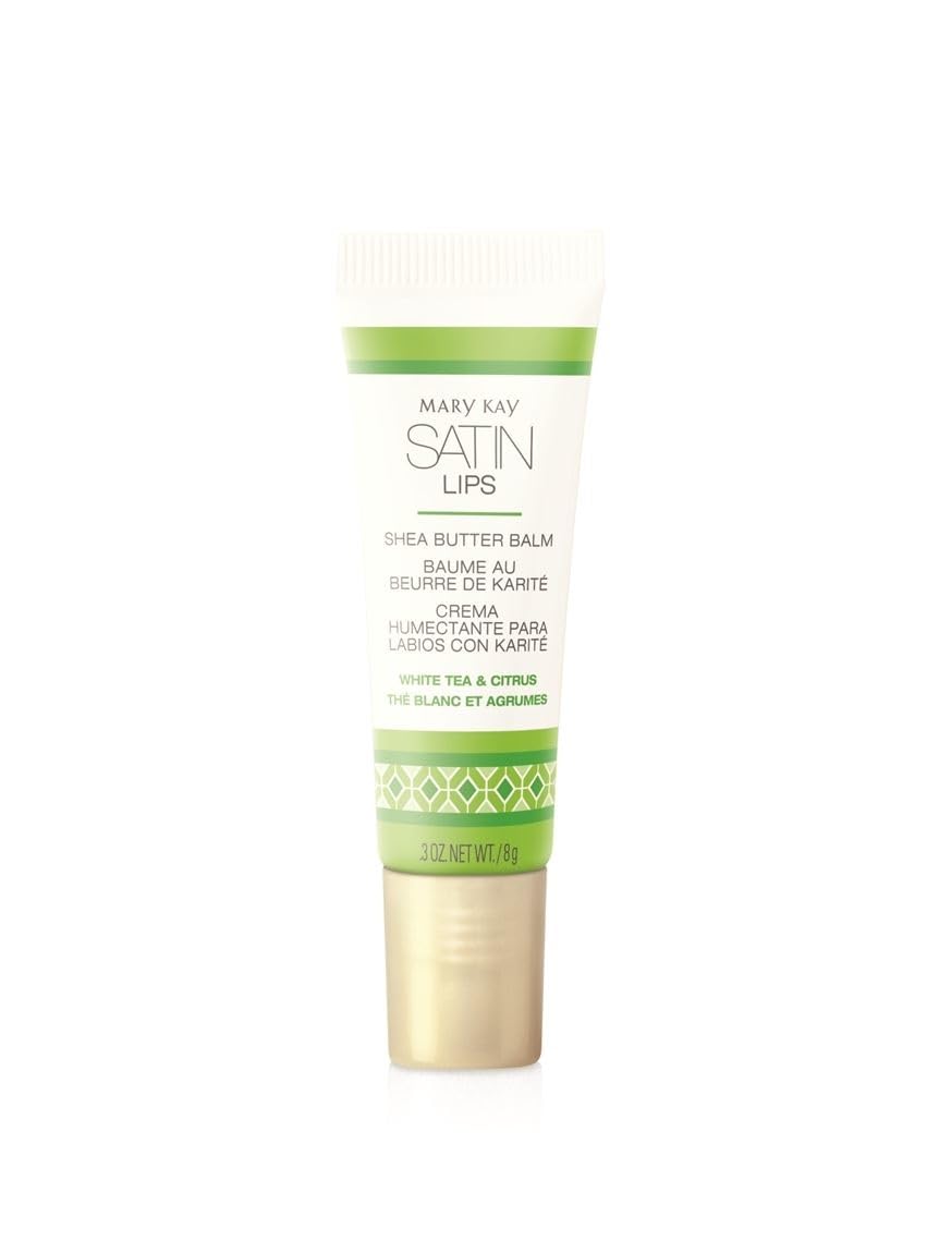 Mary Kay Satin Lips balm with pink lid hydrates lips for everyday use.