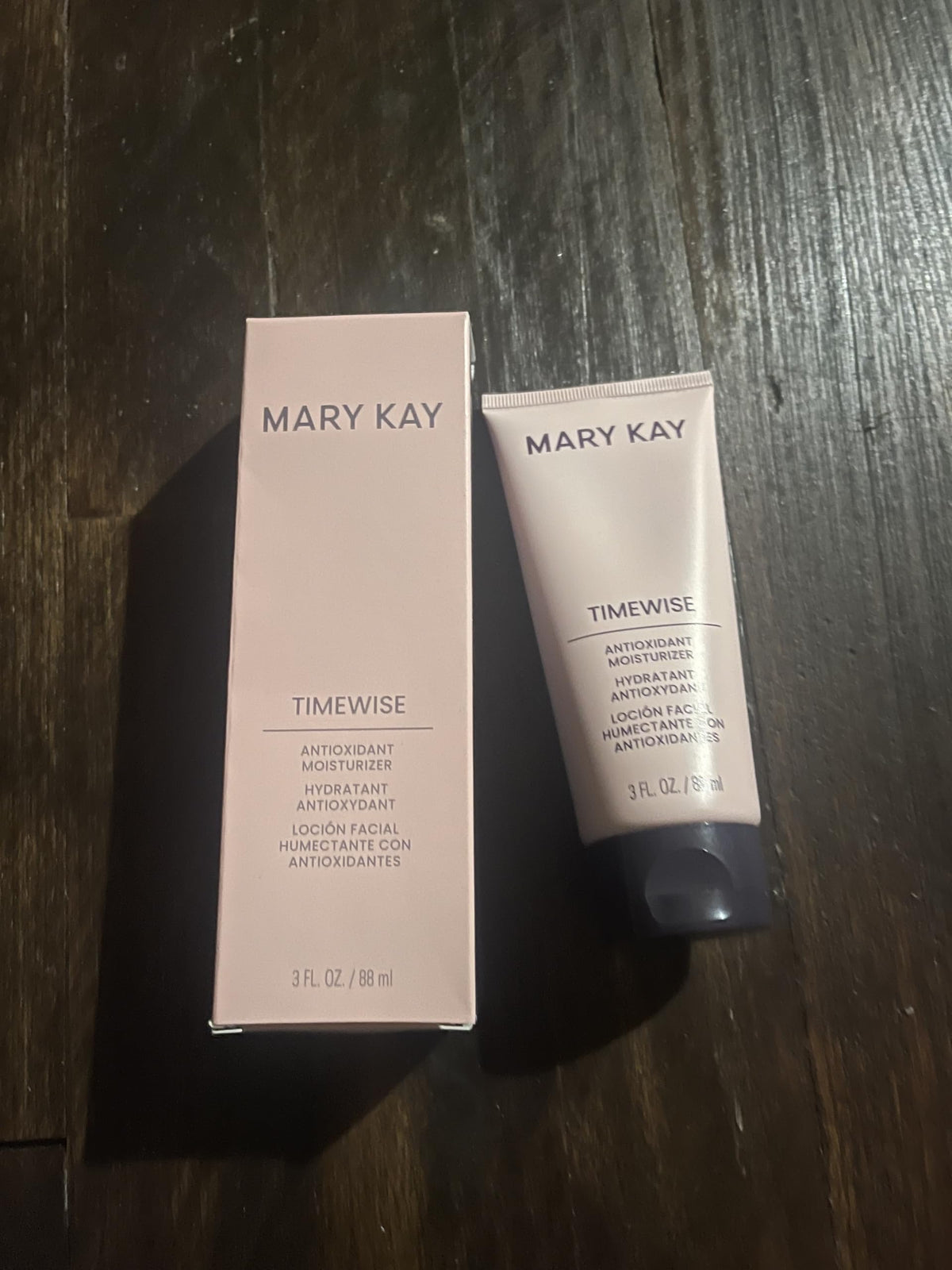 Mary Kay TimeWise Antioxidant Moisturizer jar close-up showing silky texture for daily hydration