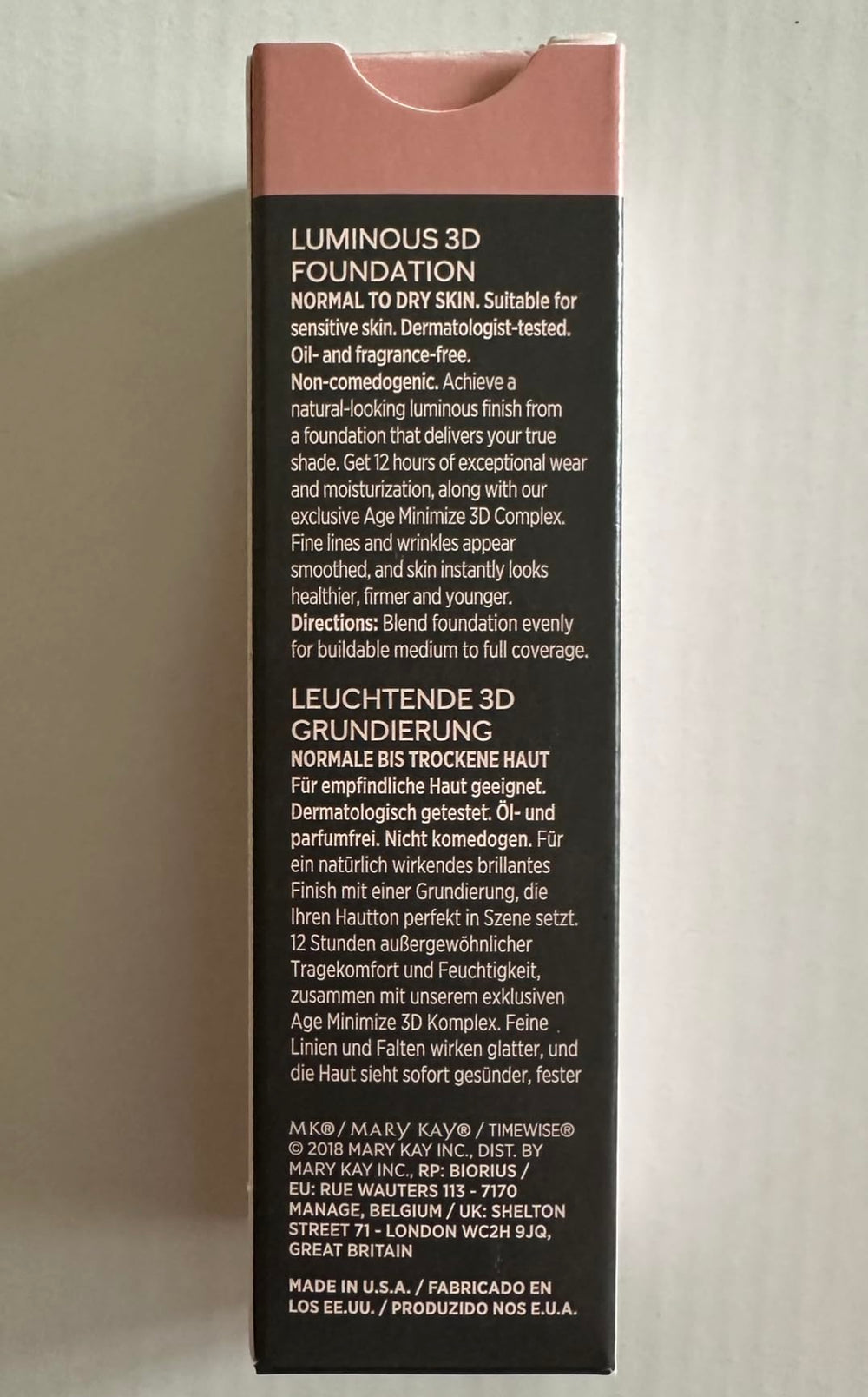 Pump-dispense action of Mary Kay TimeWise Luminous 3D Foundation enables controlled application.