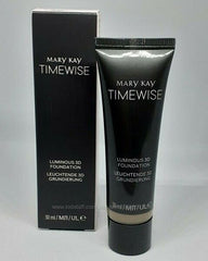 Swatch of Mary Kay TimeWise Luminous 3D Foundation Beige N150 on skin with seamless match.
