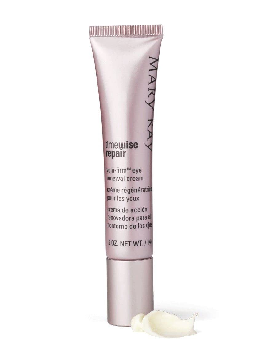 Mary Kay TimeWise Repair Volu-Firm Eye Renewal Cream packaging on white background, ready for daily use.