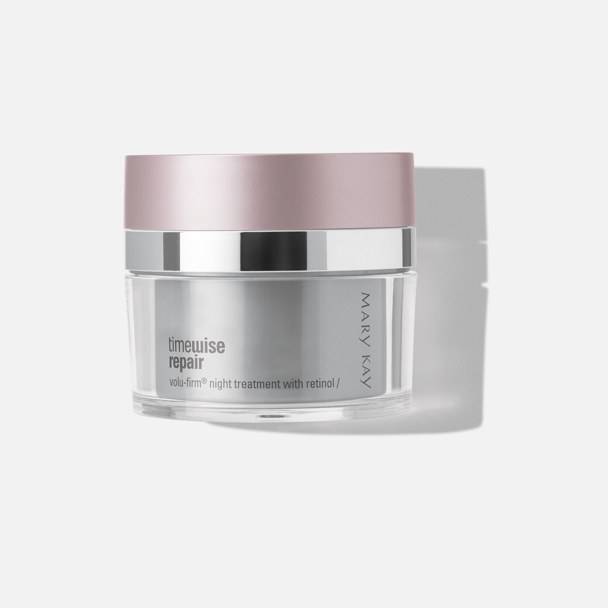 Mary Kay TimeWise Repair Volu-Firm Night Treatment jar supports overnight renewal for a firmer-looking complexion.