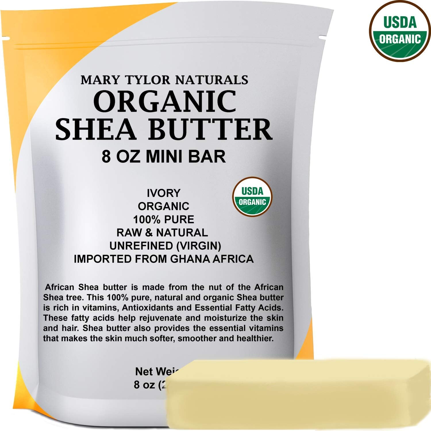 Mary Tylor Naturals Shea Butter 8 oz creamy texture, perfect for moisturizing routines.