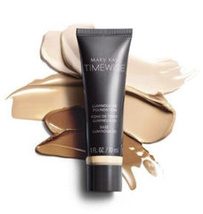 Mary Kay TimeWise Luminous 3D Foundation texture close-up on skin for glow.