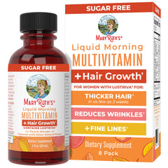 MaryRuth Organics Lustriva bottle pour for easy daily hair wellness routine.