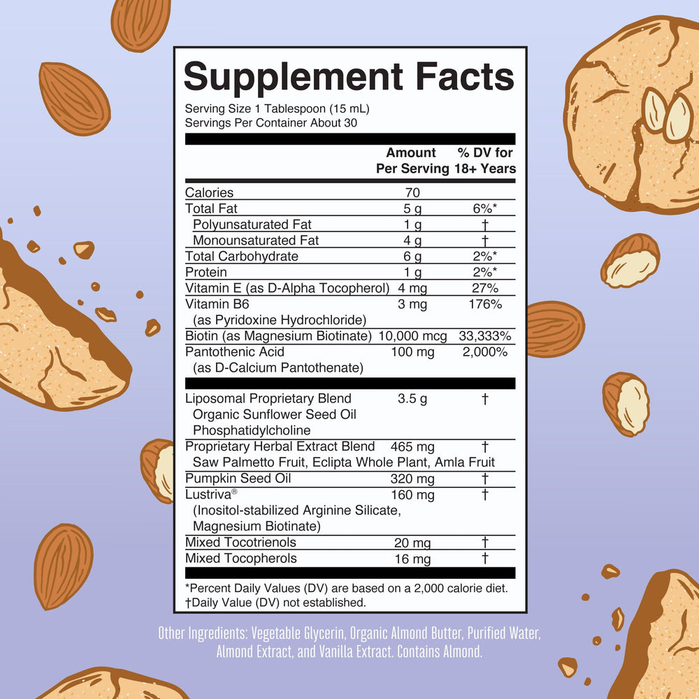 MaryRuth's Hair Growth MAX almond-cookie flavor serving – tasty daily use.