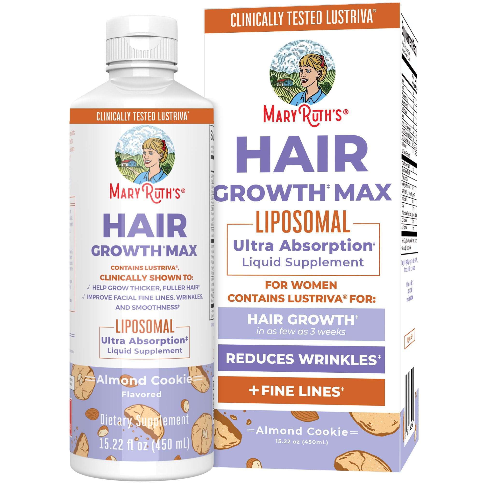MaryRuth's Hair Growth MAX liposomal bottle – may support fuller-looking hair.