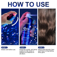 MASAIGGE glitter spray shines on clothing for festival-ready style.