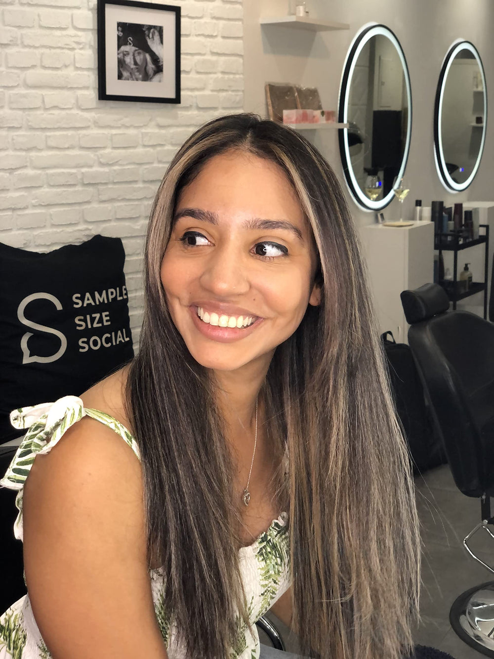 MASAMI Mekabu Hydrating Shine Serum hair strands showing gloss.