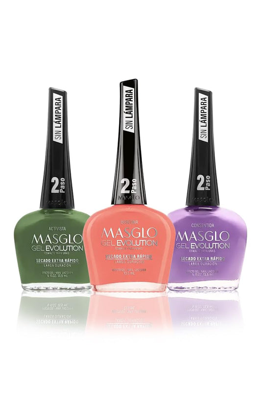 MASGLO Gel Evolution Buscona shade on nails with long-lasting color.