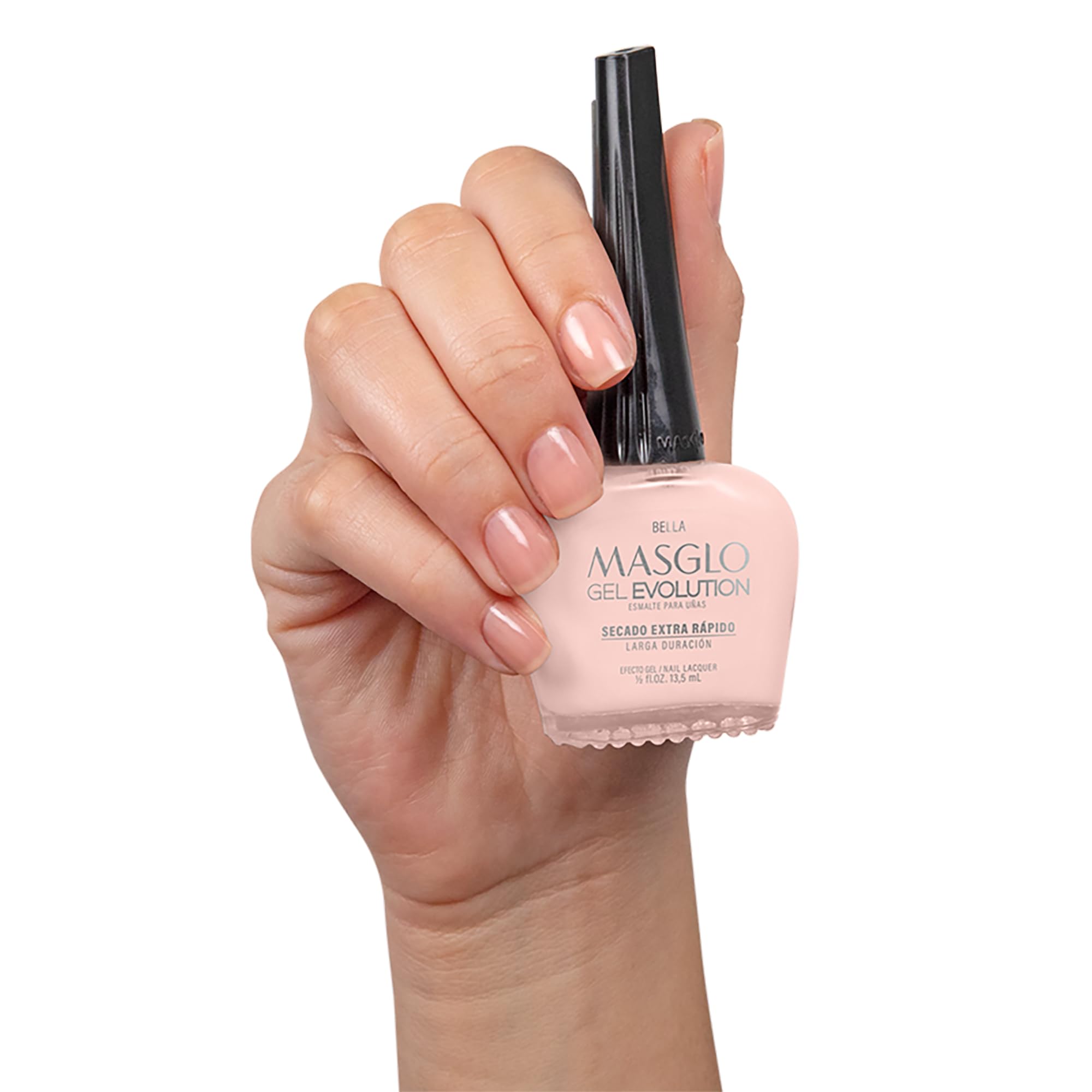 MASGLO Gel Evolution Timid nail polish swatch in a soft shade.