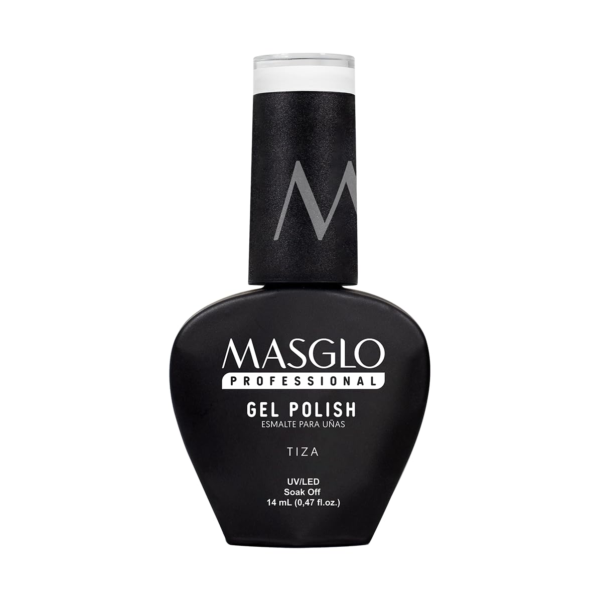 MASGLO gel polish bottle top view showing rich color for salon-quality nails at home.