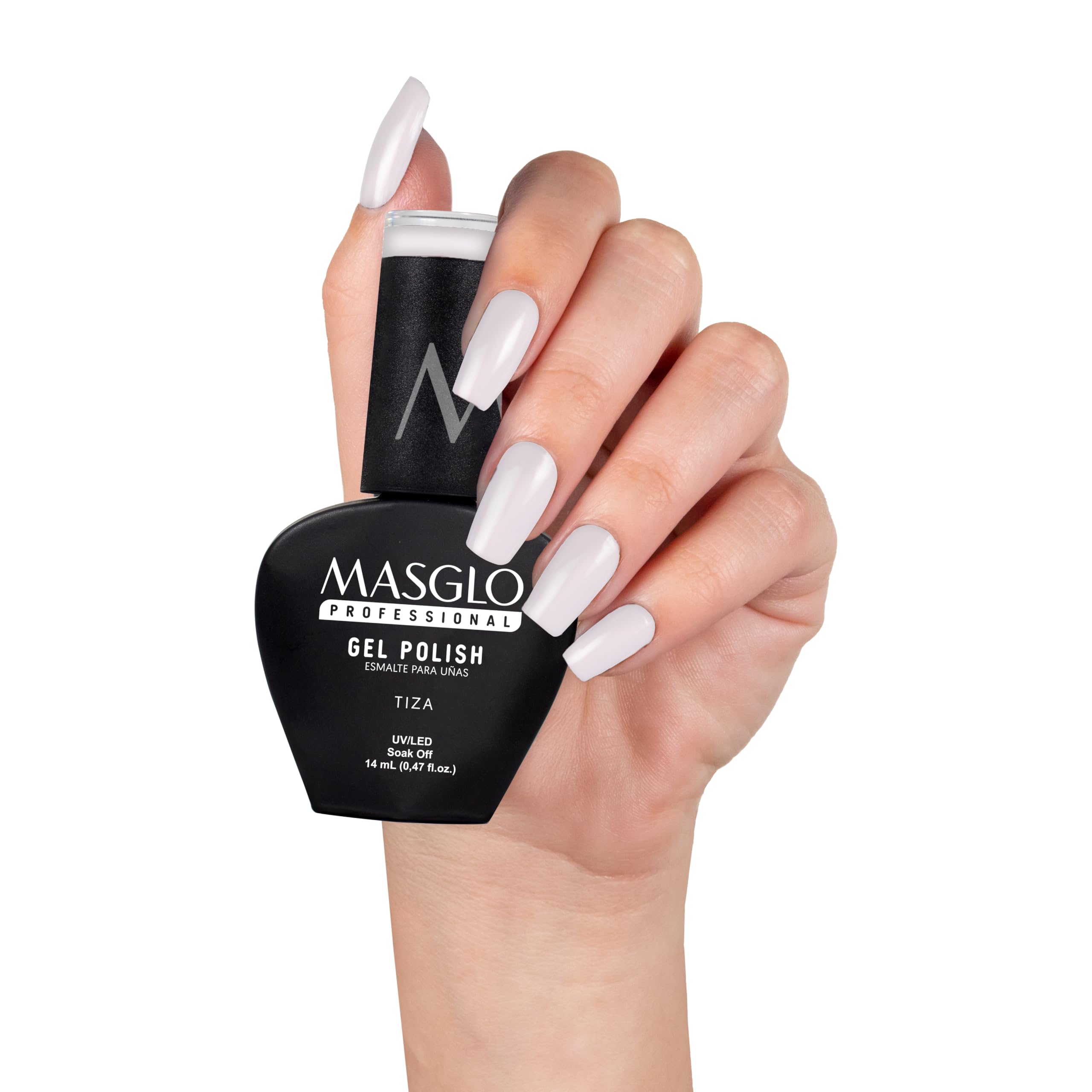 MASGLO gel polish under UV/LED lamp for fast curing shine.