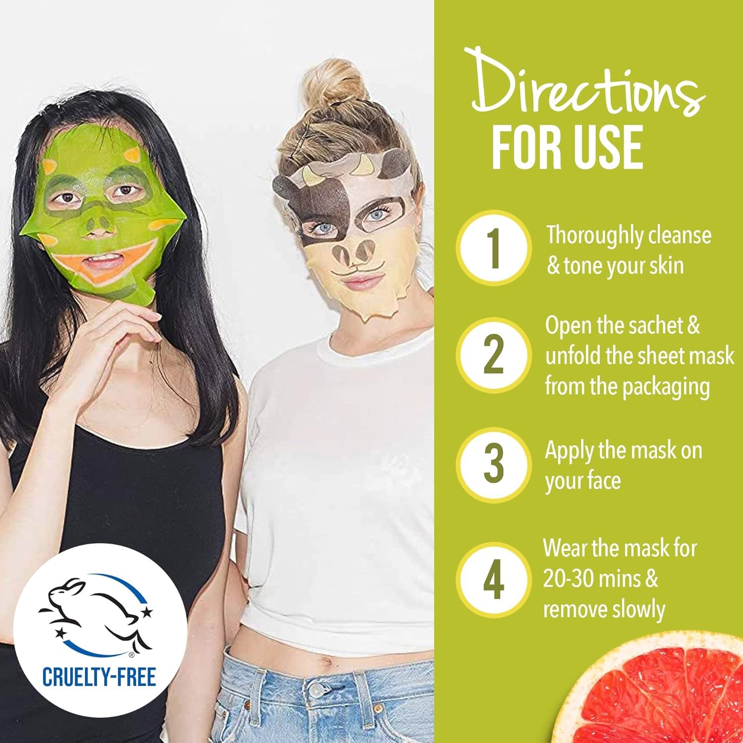 Masque BAR Pretty Animalz bunny face mask provides hydration for comfortable, calm skin.