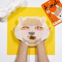 Illustrated llama mask packet design ideal for spa night.