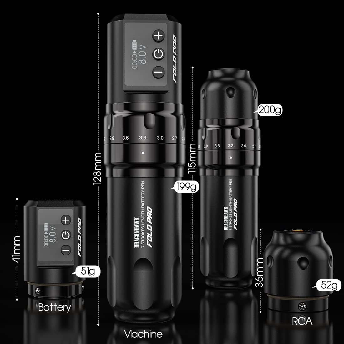 MAST TATTOO Fold Pro cordless design enabling flexible studio work